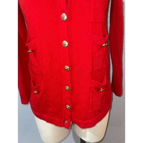 Vintage Randall Roy Women’s 100% Cashmere Cardigan Sweater size S Gold Buttons - Picture 3 of 6